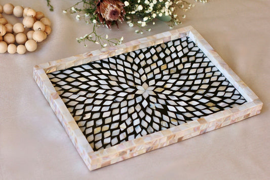 Mother of Pearl Rectangular Tray Set
