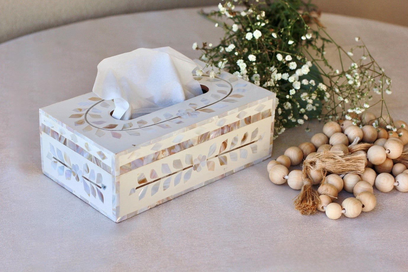 Mother of Pearl Tissue Box
