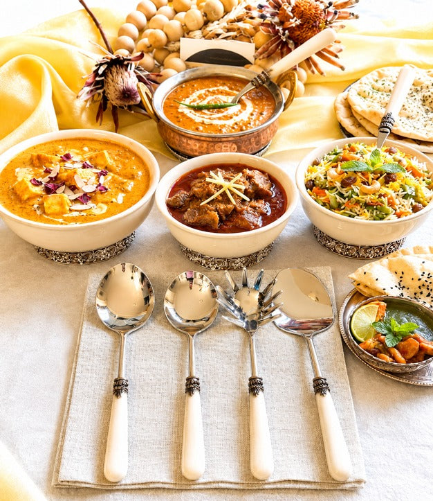 Serving Spoon Set – Set of 4 | White & Black