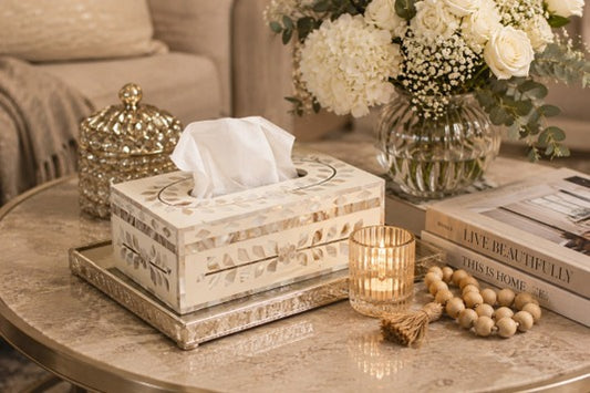 Mother of Pearl Tissue Box
