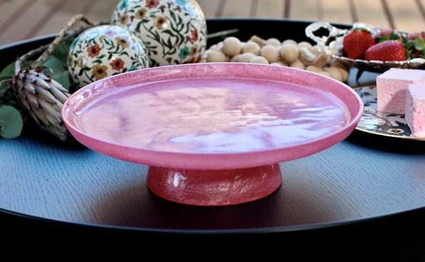 Resin Cake Stand – Hot Pink & White