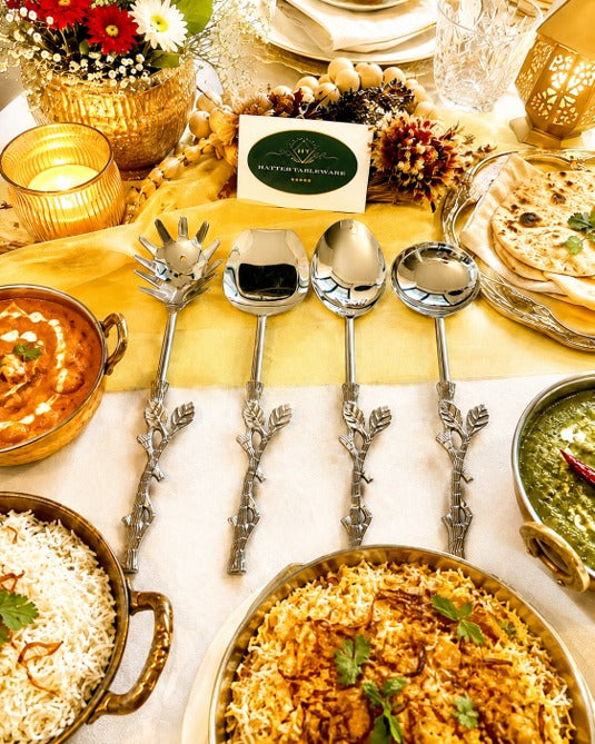 Silver Serving Spoon Set – Set of 4